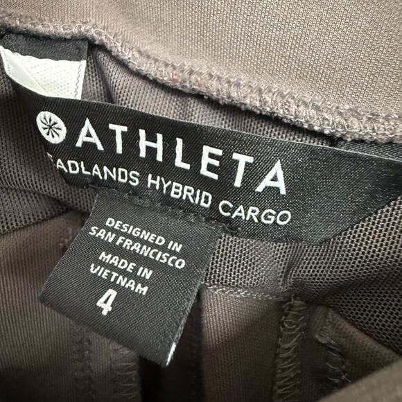 Athleta Headland Hybrid Cargo Tight Women's Sze 4 Arbor Olive Hiking Zip Pockets - Picture 6 of 9